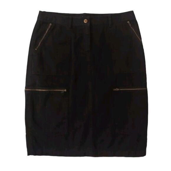 Y2K 90s Moda International Mini Skirt Sz 6 Black Pencil Goth Modern Moto Zippers - Picture 1 of 11